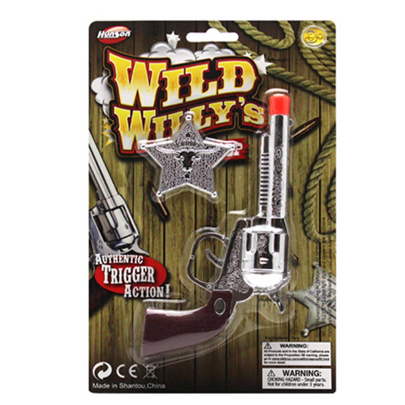 6x10" Click Cowboy Gun with Badge on Card